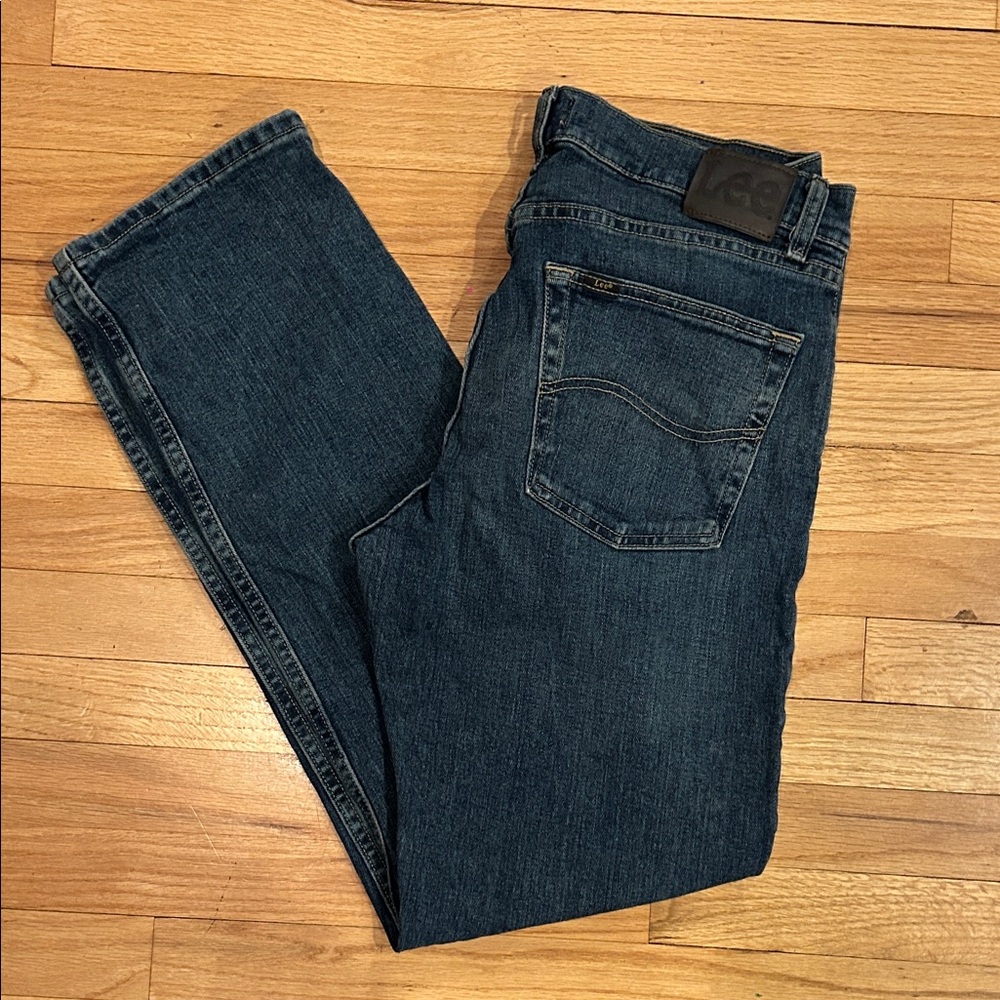 Lee Men's Dark Blue Straight Jeans